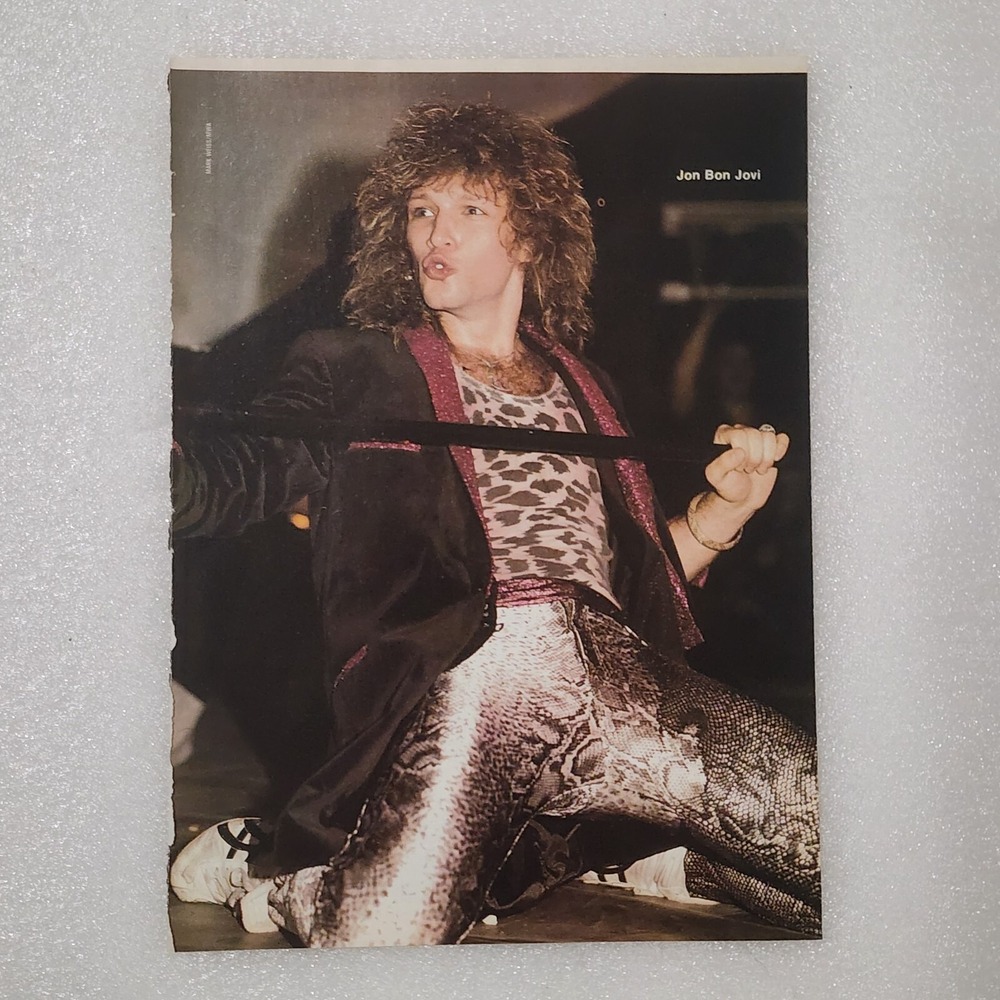 Jon Bon Jovi Vintage Poster Clipping 8x10 1990s Rock Singer Pin Up Art